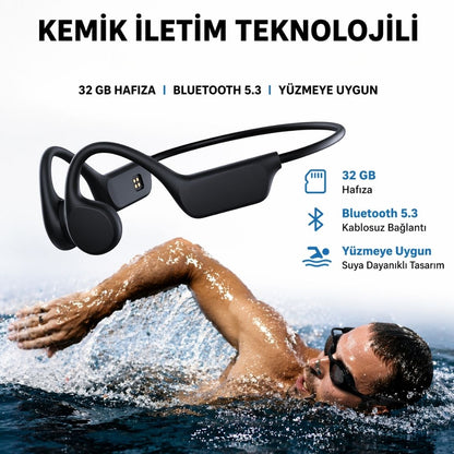 Bloomiee® Su Geçirmez Kemik İletimli Bluetooth Kulaklık