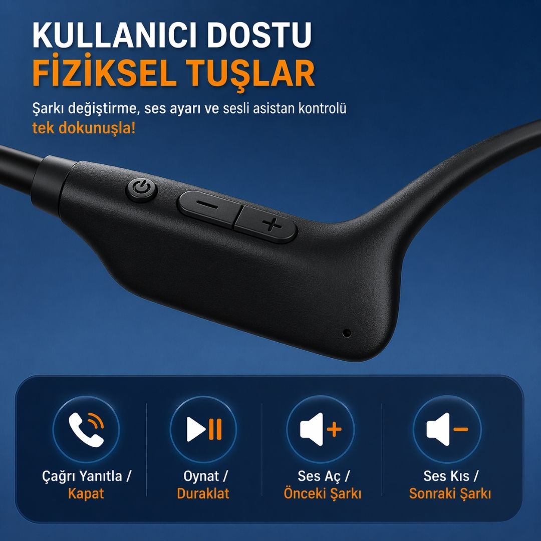 Bloomiee® Su Geçirmez Kemik İletimli Bluetooth Kulaklık